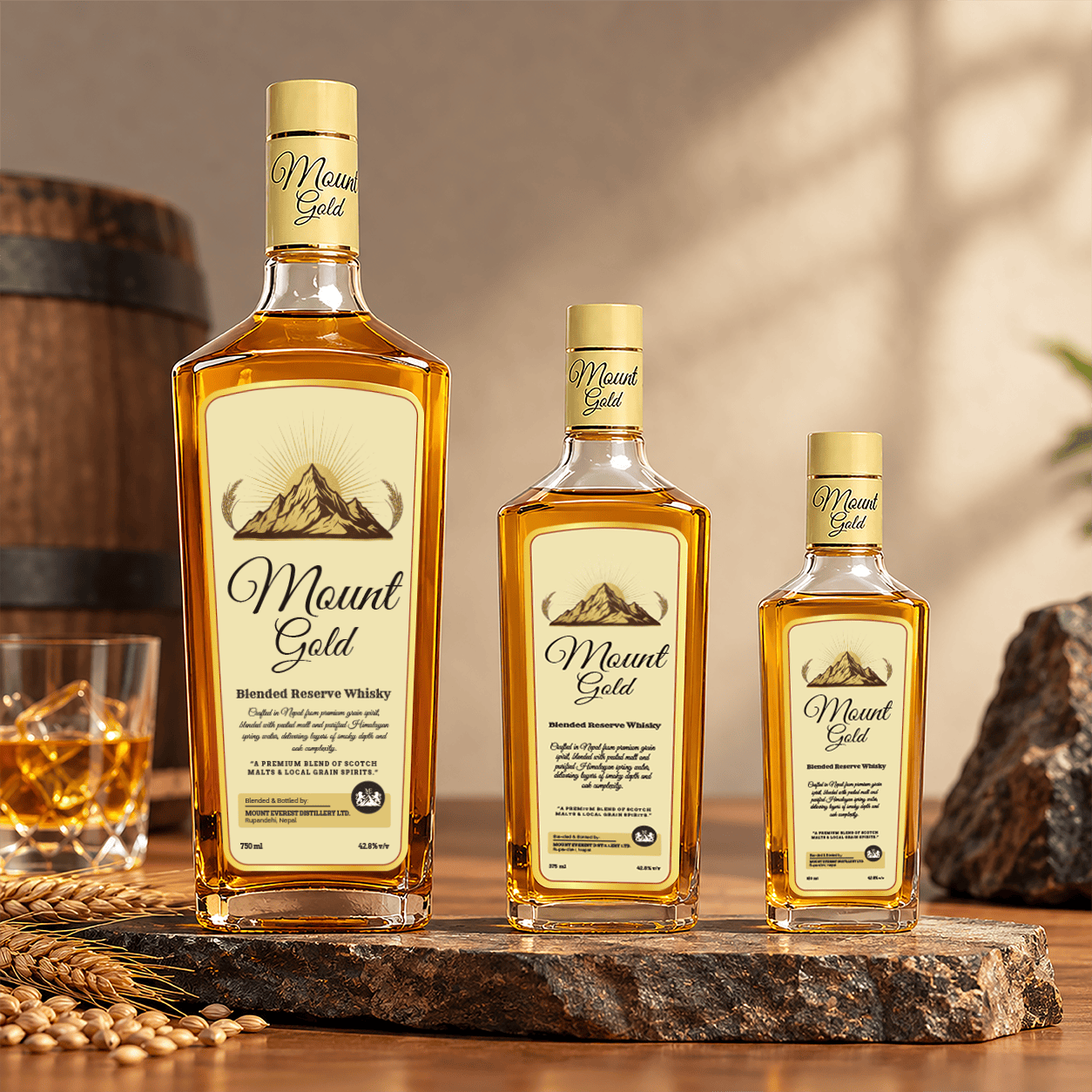 Mount Gold Whisky – Premium Blended Whisky by Mount Everest Distillery Nepal